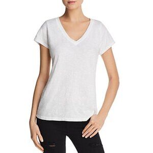 67$ Velvet by Graham & Spencer Jilian V-Neck T-Shirt Top Women's Size L White